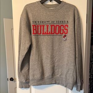 Champion Gray Bulldogs Crewneck Sweater